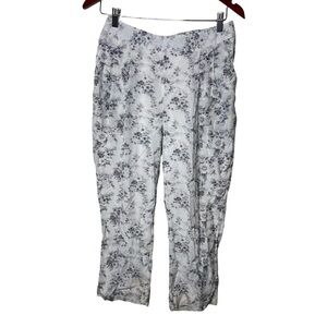 Itr by Khyati Pande white grey floral cotton lined crop pants sz M